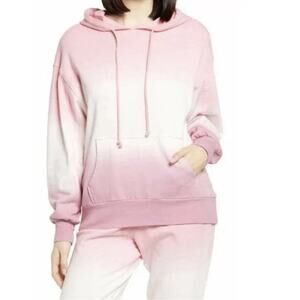 BP. Nordstrom Tie Die Ombre Stripe Hoodie Sweatshirt Pink Fron Pocket XS A003429
